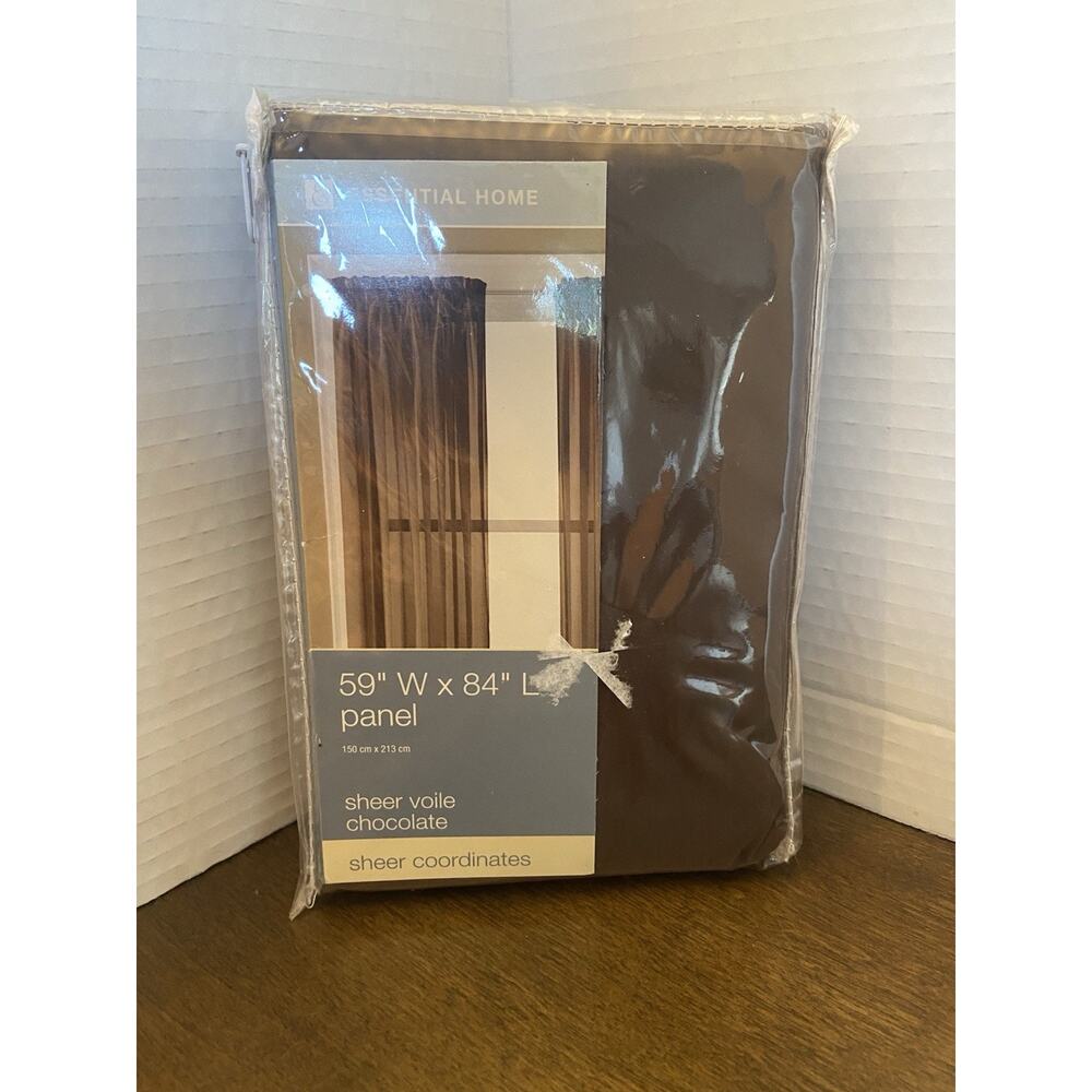 KMART Essential Home 59"Wx84"L sheer voile CHOCOLATE panel NEW